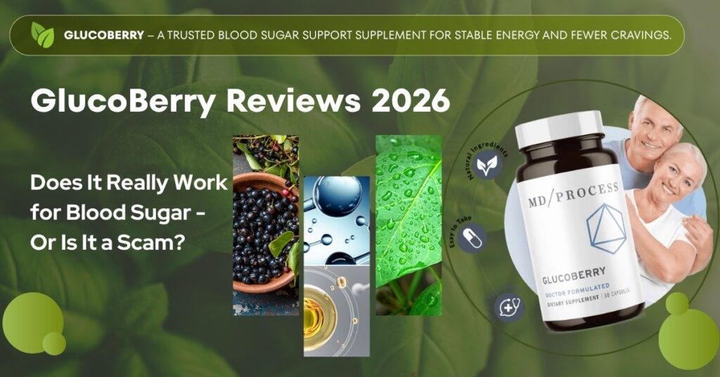 GlucoBerry supplement bottle for blood sugar support