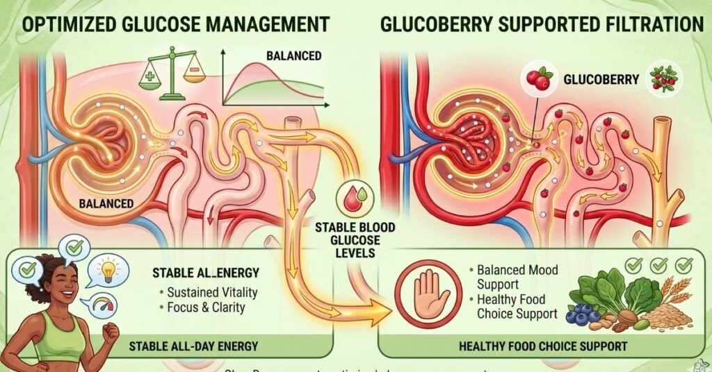 GlucoBerry vs other blood sugar supplements comparison kidney glucose filtration mechanism