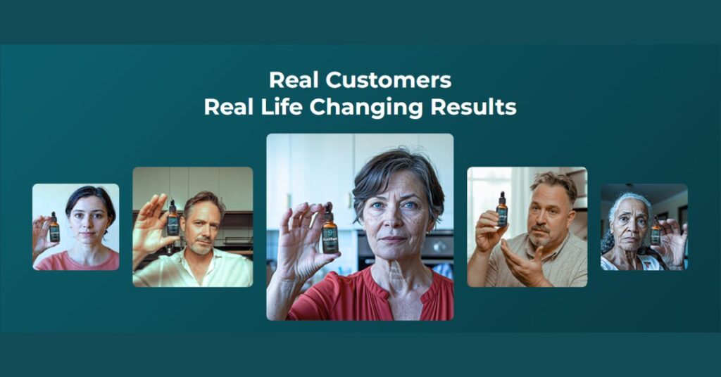 Happy older adult experiencing clear hearing after using Audifort drops
