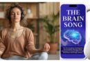 Brain Song Review 2026: A focused adult wearing headphones, listening to a 17-minute binaural beats audio track designed to naturally support focus and memory without stimulants.